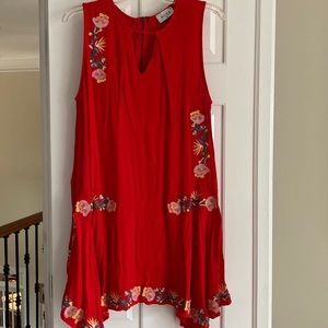 Stunning Red Embroidered Aura Dress